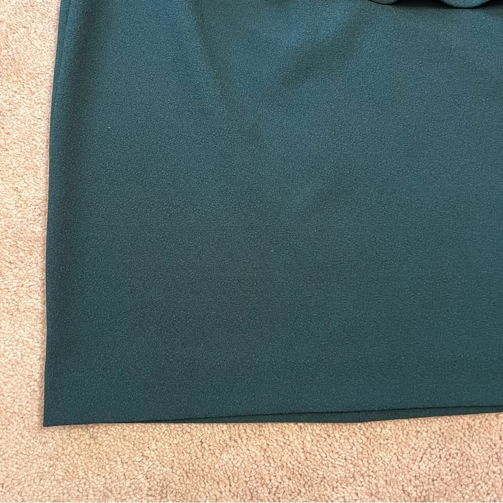 Zara Woman Peplum Pencil Skirt Dark Hunter Green Asymmetric Ruffles. Size Small - Picture 5 of 10